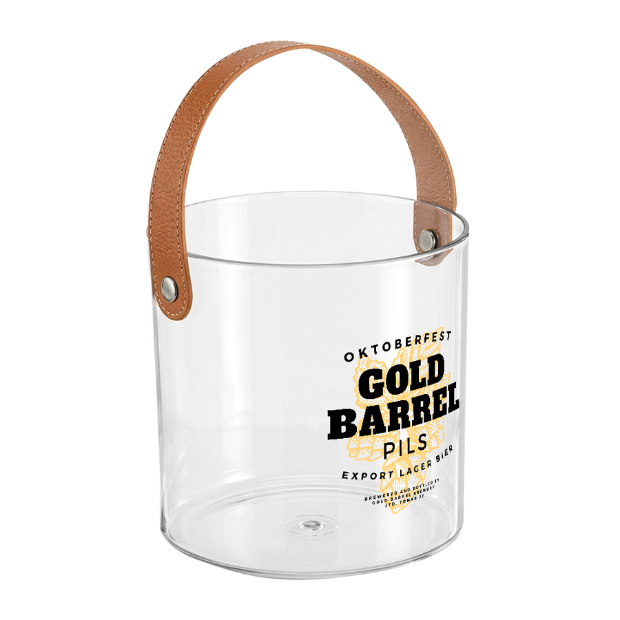 Leather-Strap Clear Drink Buckets - Custom Ribbons Now