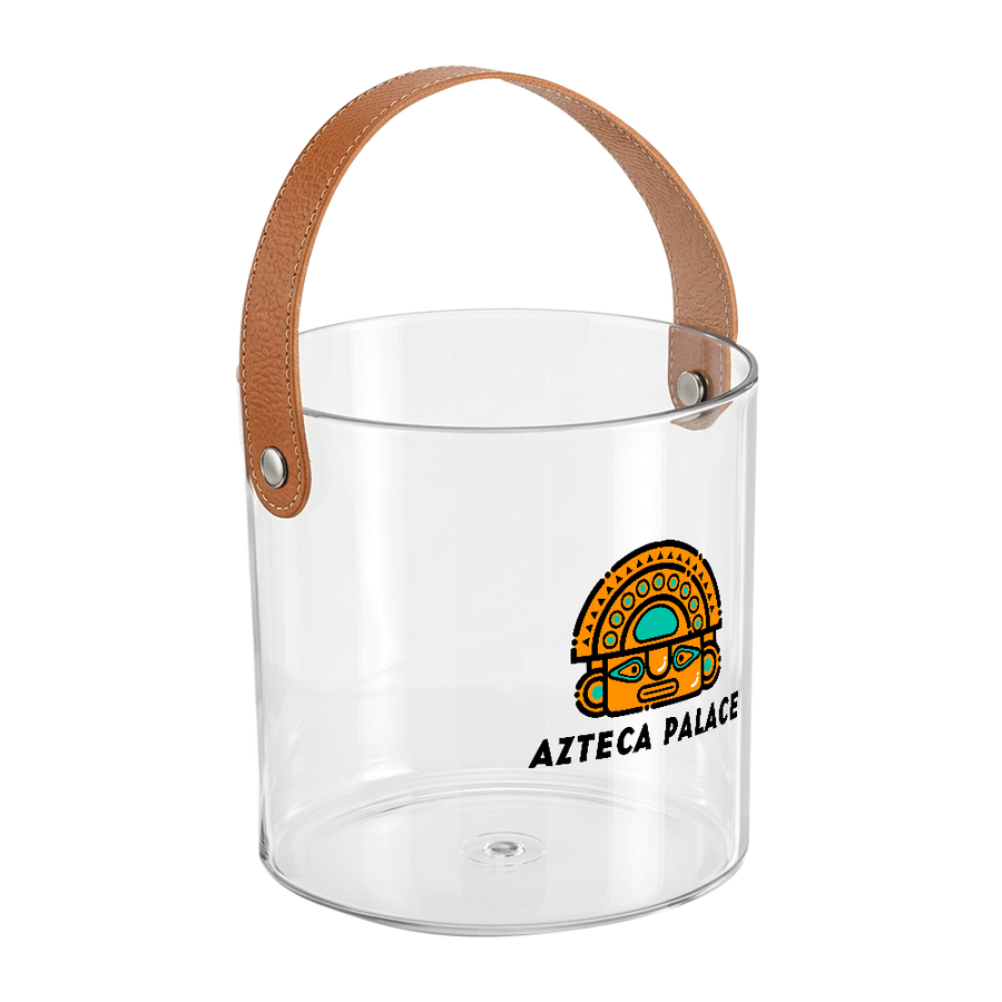 Leather-Strap Clear Drink Buckets - Custom Ribbons Now