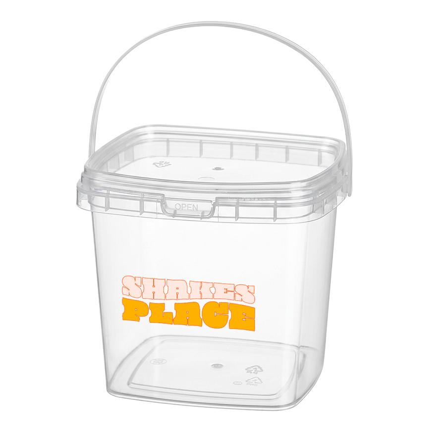 Square Transparent Drink Buckets - Custom Ribbons Now