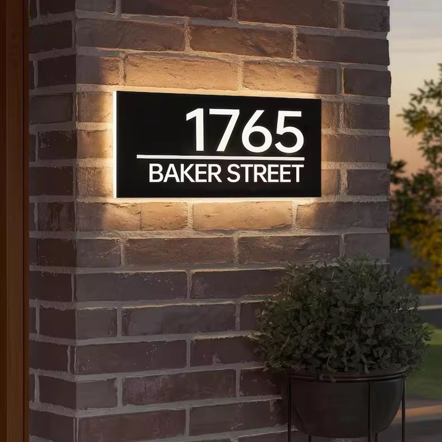 Backlit House Signs - Custom Ribbons Now