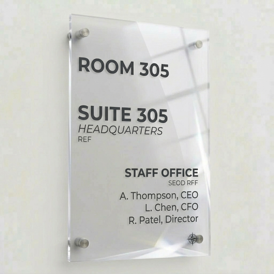 Colorful Acrylic Door Signs - Custom Ribbons Now