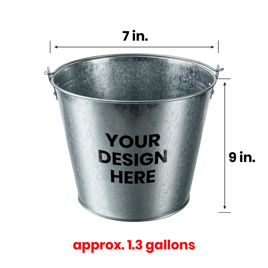 Tinplate Beer Buckets & Opener Combo - Custom Ribbons Now