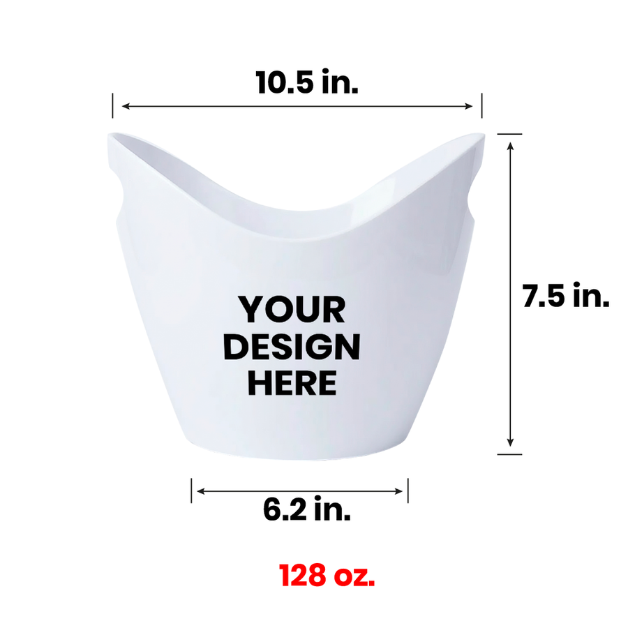 Curved Dual-Handle Drink Buckets - Custom Ribbons Now