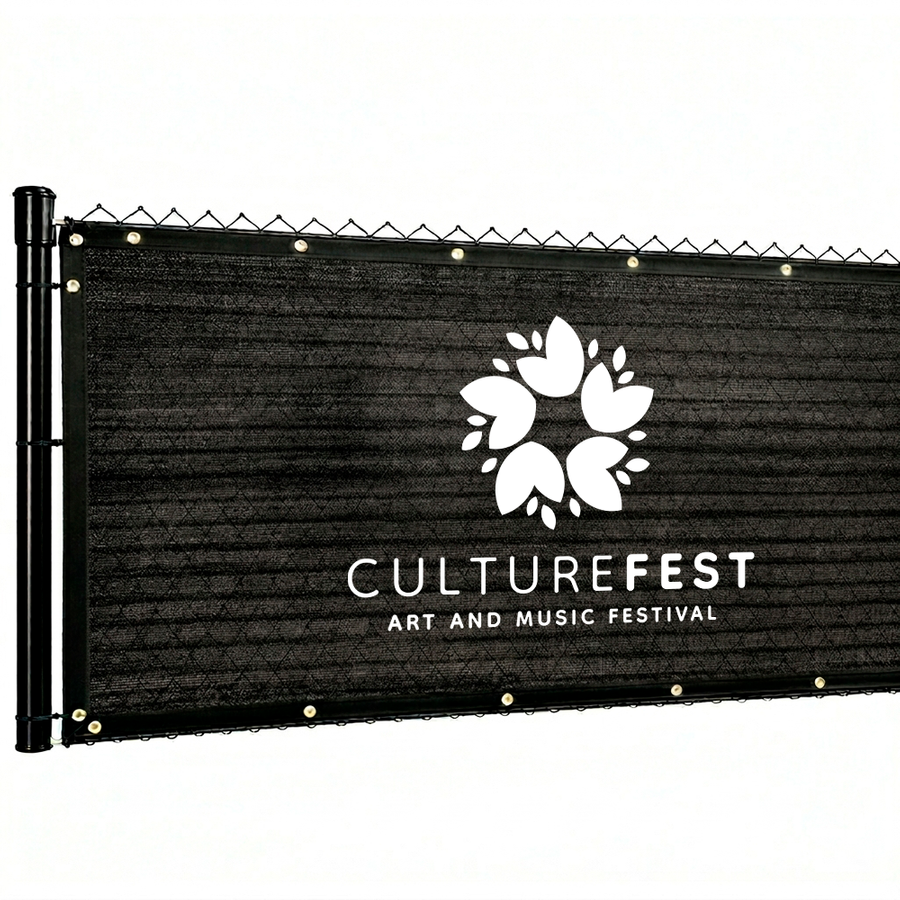 Custom 90% Blockage Fence Screen - Custom Ribbons Now