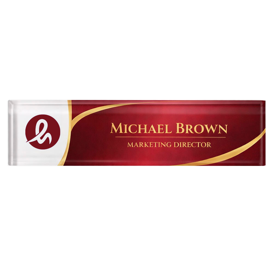 Acrylic Desktop Name Badges - Custom Ribbons Now