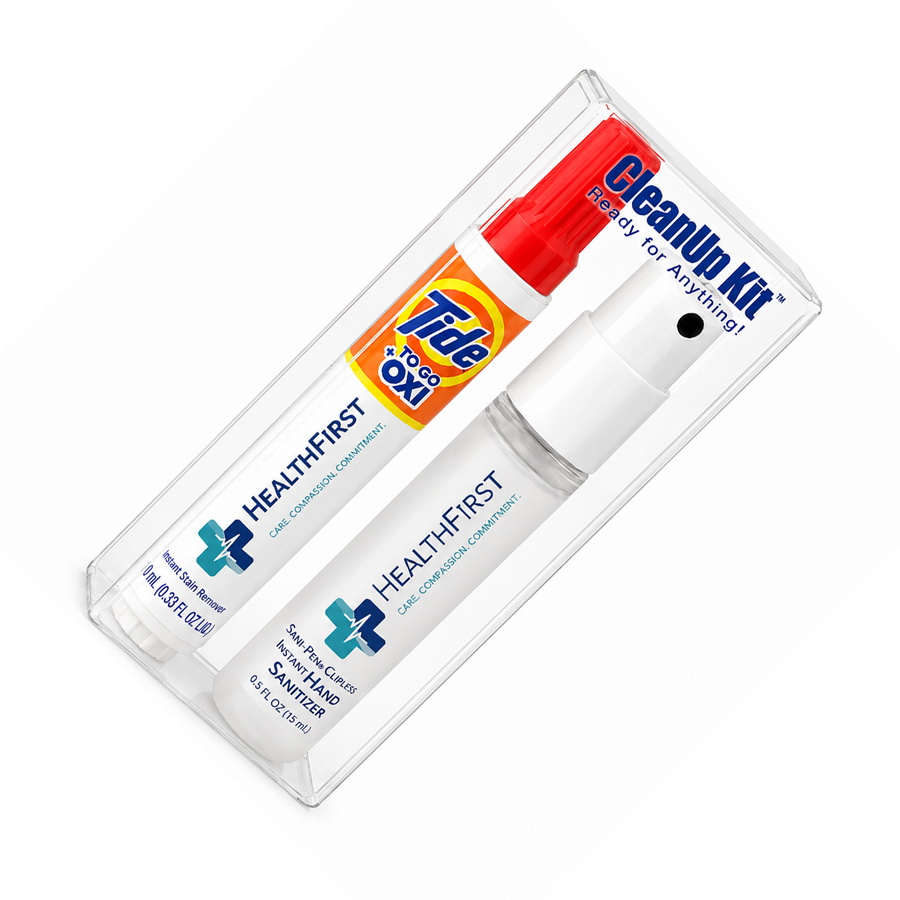 CleanUp Kit - Tide® to Go + Oxi and Sani-Pen® Clipless™ Travel Kits - Custom Ribbons Now