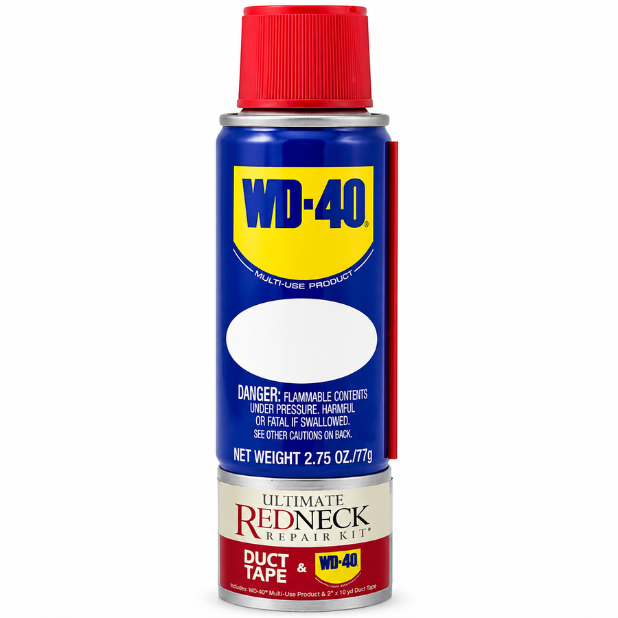 Ultimate Redneck Repair Kits, WD-40 2.75 oz Handy Cans and 6 yards of Duct Tapes - Custom Ribbons Now