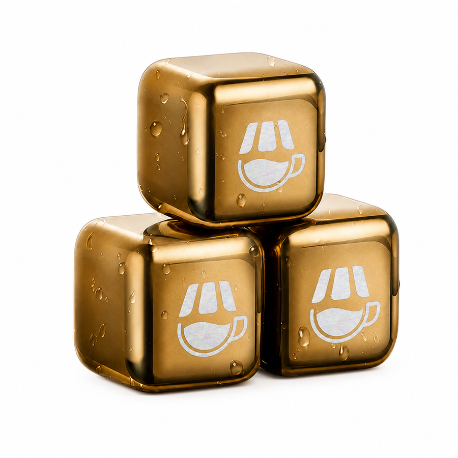 Gold Stainless Steel Ice Cubes - Custom Ribbons Now