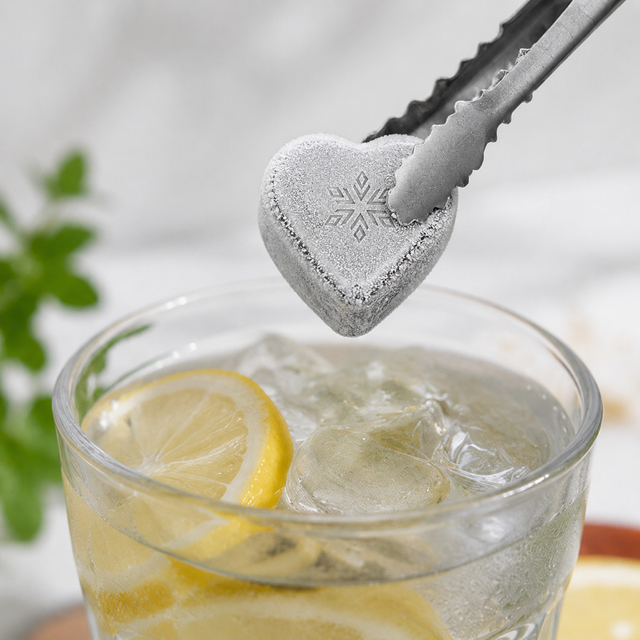 Heart-Shaped Stainless Steel Ice Cubes - Custom Ribbons Now