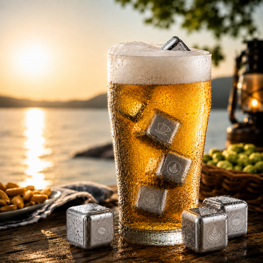 Silver Stainless Steel Ice Cubes - Custom Ribbons Now