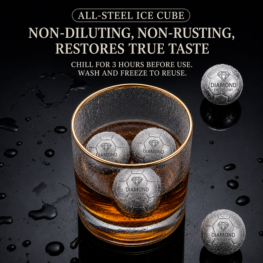 Soccer Ball Stainless Steel Ice Cubes - Custom Ribbons Now