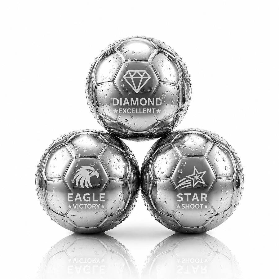 Soccer Ball Stainless Steel Ice Cubes - Custom Ribbons Now
