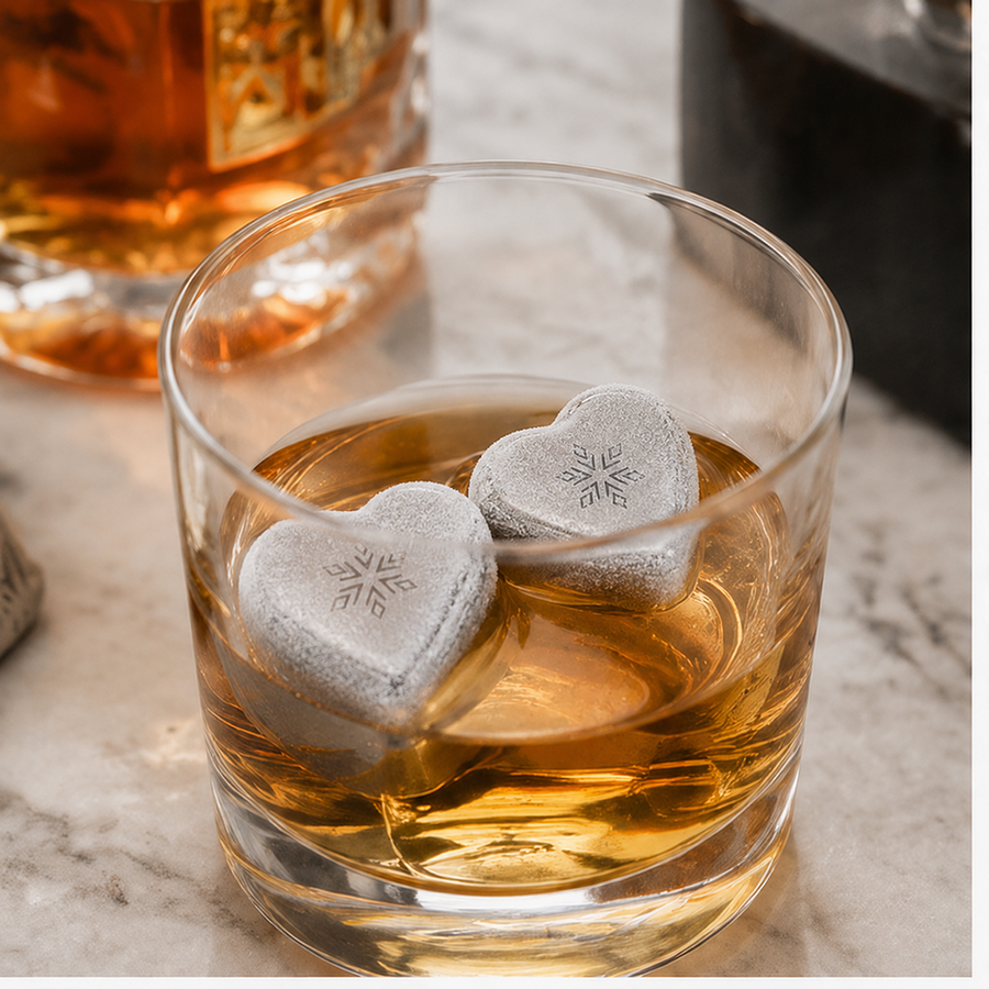 Heart-Shaped Stainless Steel Ice Cubes - Custom Ribbons Now