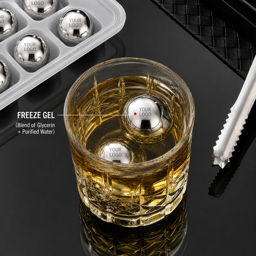 Soccer Ball Stainless Steel Ice Cubes - Custom Ribbons Now