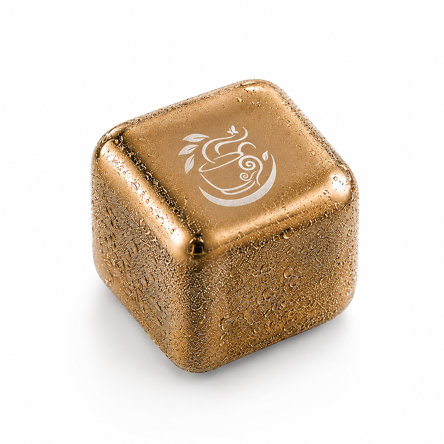 Gold Stainless Steel Ice Cubes - Custom Ribbons Now