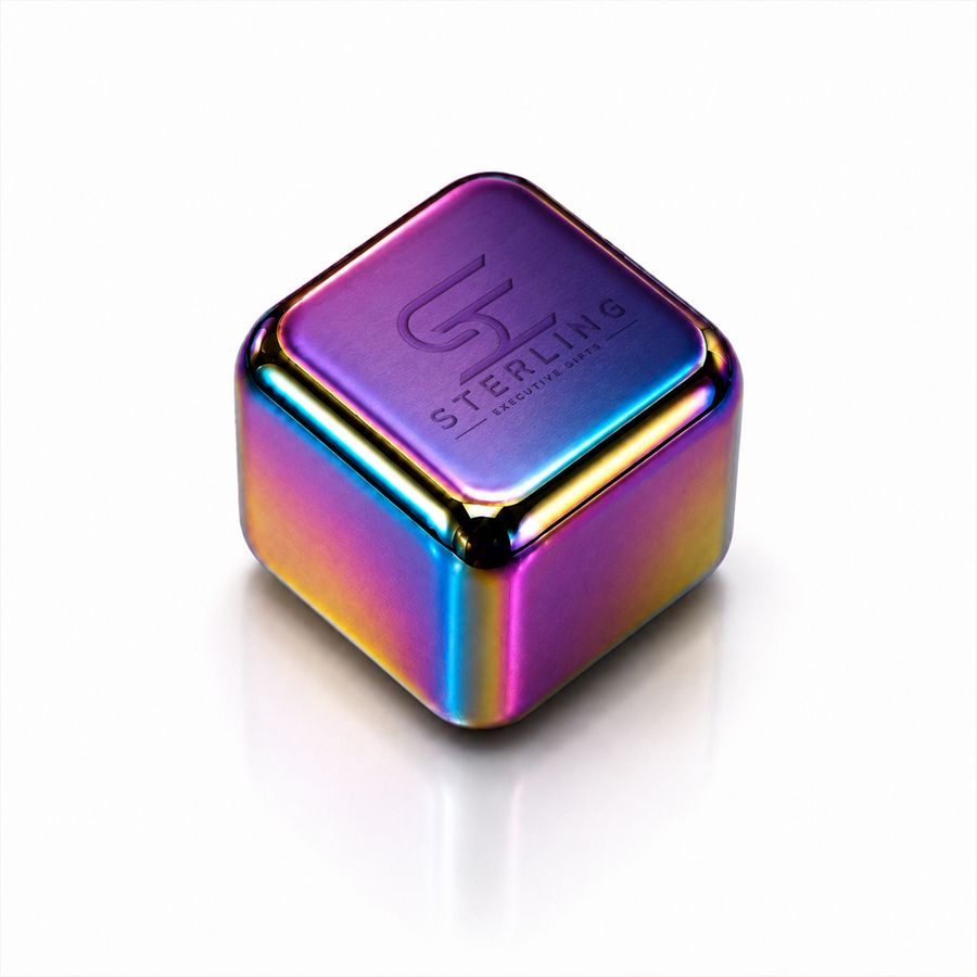 Rainbow Stainless Steel Ice Cubes - Custom Ribbons Now
