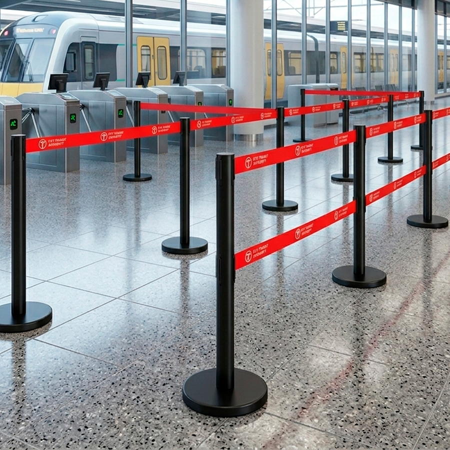 Dual Belts Stanchions - Custom Ribbons Now