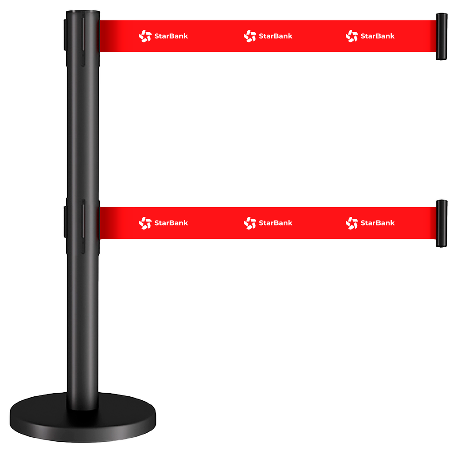 Dual Belts Stanchions - Custom Ribbons Now
