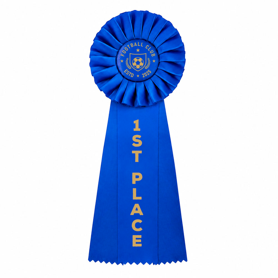 Gold Printing Rosette Buttons - Custom Ribbons Now