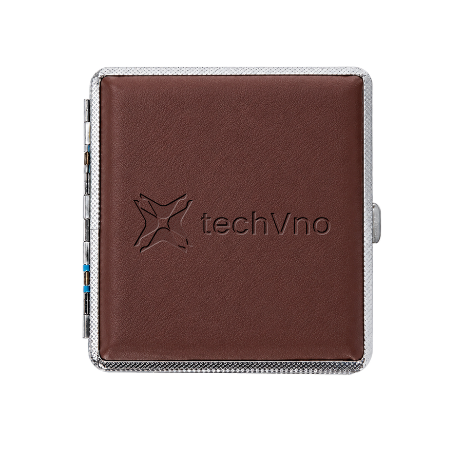 Leather Grain Metal Cigarette Cases - Custom Ribbons Now