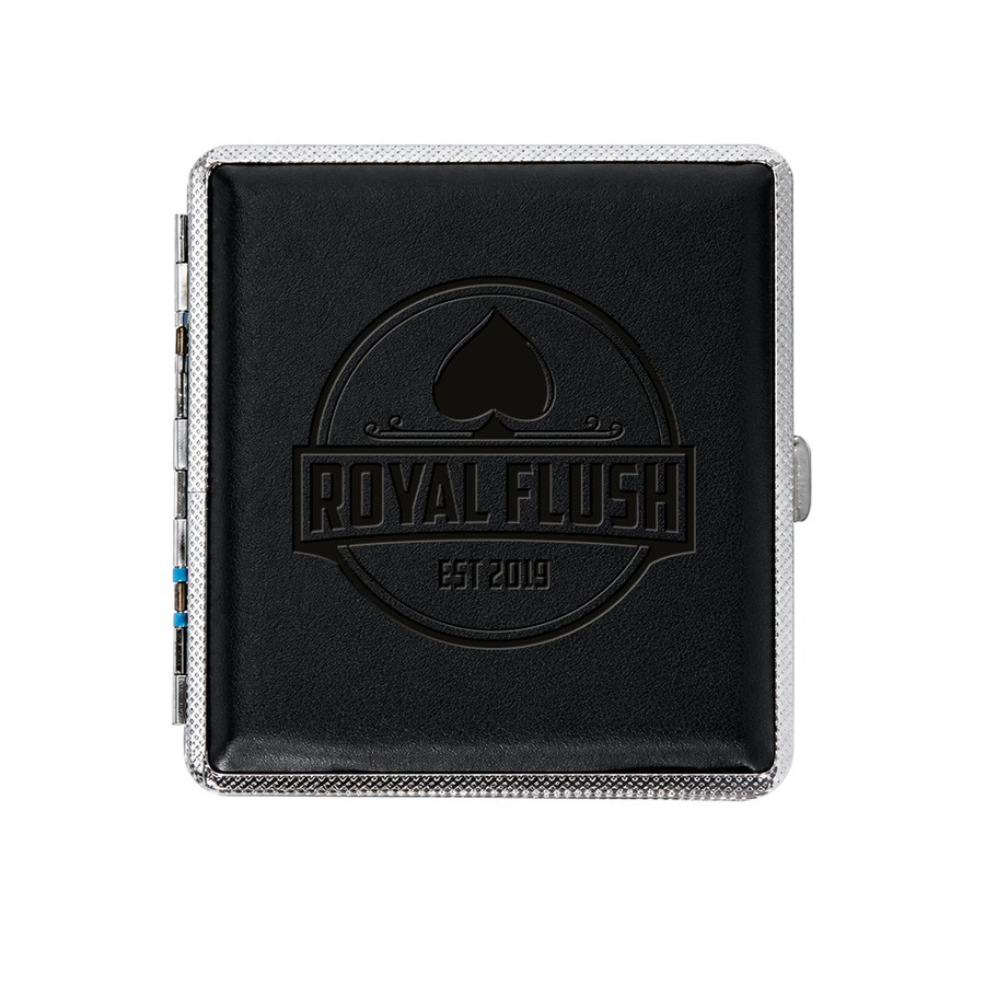Leather Grain Metal Cigarette Cases - Custom Ribbons Now