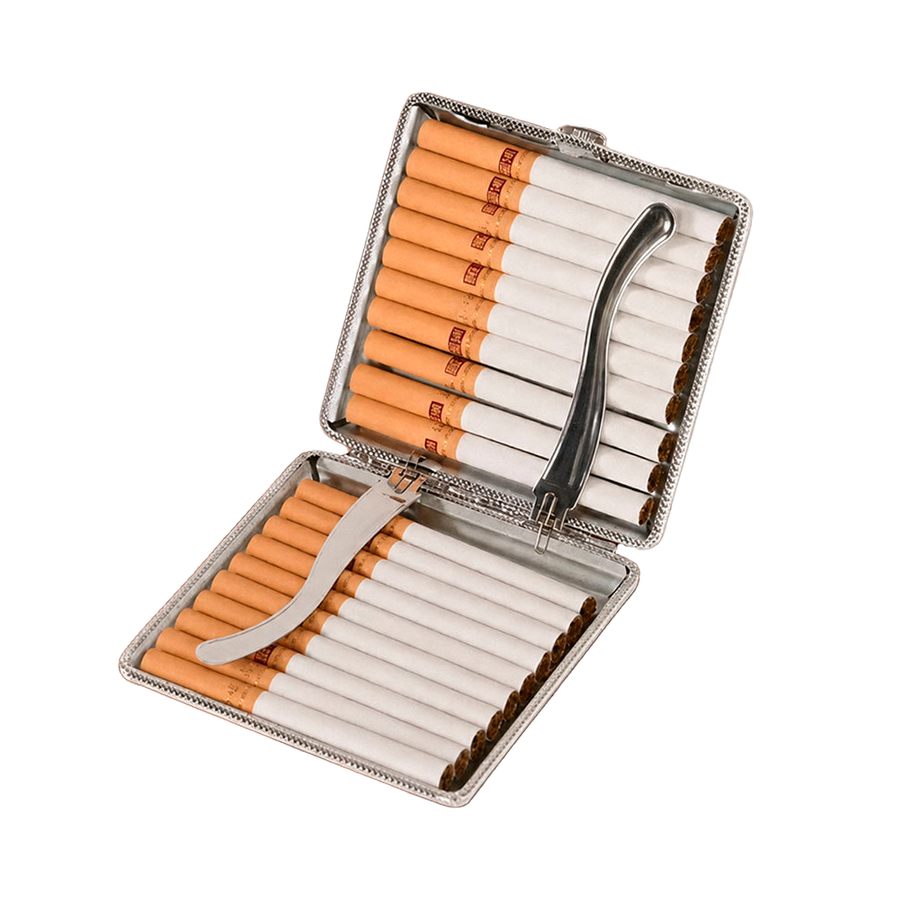 Leather Grain Metal Cigarette Cases - Custom Ribbons Now