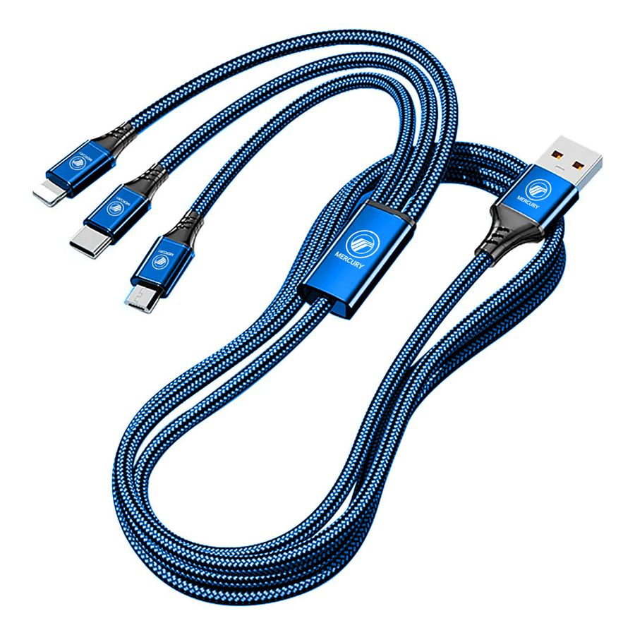 Nylon Braided 3-in-1 Charging Cables - Custom Ribbons Now