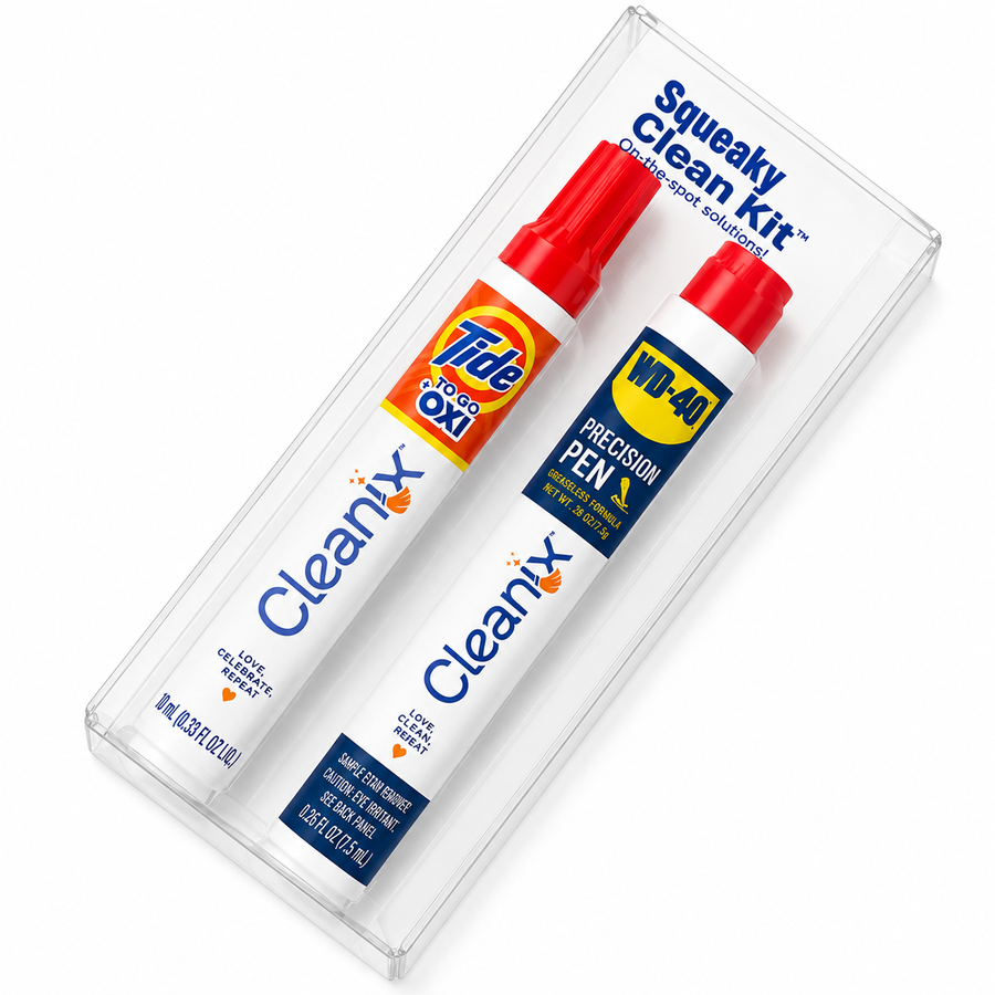 Squeaky Clean Kit - WD-40® Precision Pen and Tide® to Go + Oxi Travel Kits - Custom Ribbons Now