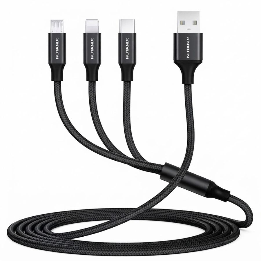 Nylon Braided 3-in-1 Charging Cables - Custom Ribbons Now