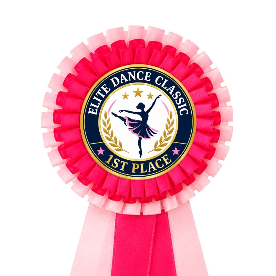 2 Tier Rosette Buttons - Custom Ribbons Now