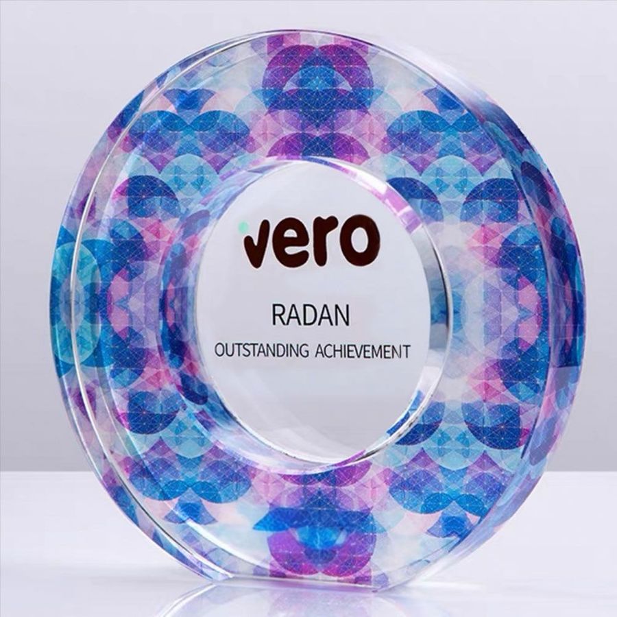 Colored Crystal Trophies - Custom Ribbons Now